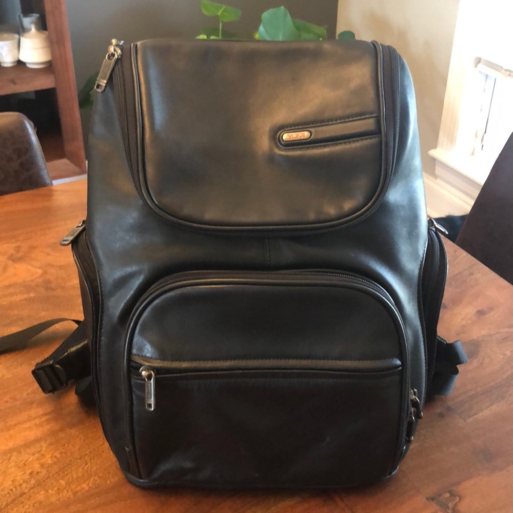 Tumi Leather Laptop Backpack Unisex